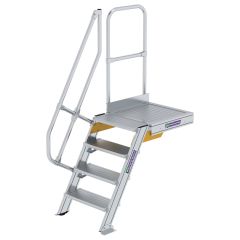 MUNK Treppe mit Plattform 60° inkl. einen Handlauf, 600mm Stufenbreite, 4 Stufen