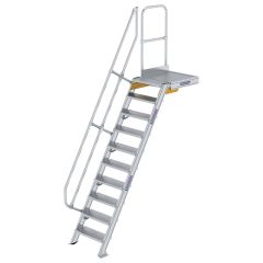 MUNK Treppe mit Plattform 60° inkl. einen Handlauf, 600mm Stufenbreite, 10 Stufen