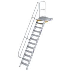 MUNK Treppe mit Plattform 60° inkl. einen Handlauf, 600mm Stufenbreite, 12 Stufen