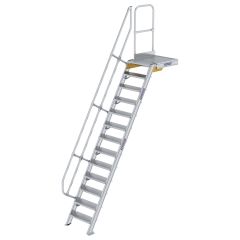 MUNK Treppe mit Plattform 60° inkl. einen Handlauf, 600mm Stufenbreite, 13 Stufen