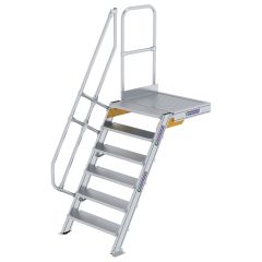 MUNK Treppe mit Plattform 60° inkl. einen Handlauf, 800mm Stufenbreite, 6 Stufen