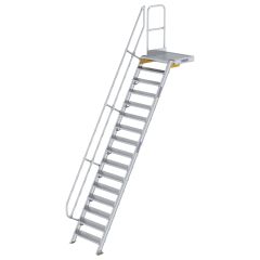 MUNK Treppe mit Plattform 60° inkl. einen Handlauf, 800mm Stufenbreite, 16 Stufen