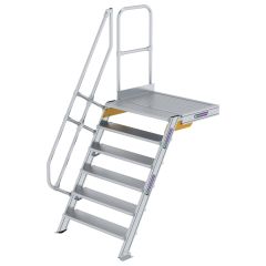 MUNK Treppe mit Plattform 60° inkl. einen Handlauf, 1000mm Stufenbreite, 6 Stufen