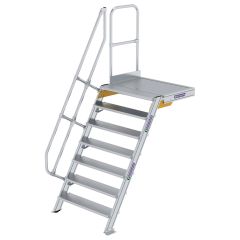 MUNK Treppe mit Plattform 60° inkl. einen Handlauf, 1000mm Stufenbreite, 7 Stufen