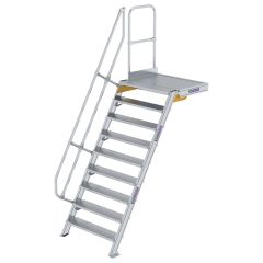 MUNK Treppe mit Plattform 60° inkl. einen Handlauf, 1000mm Stufenbreite, 9 Stufen