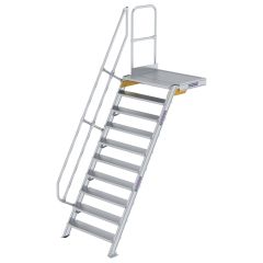 MUNK Treppe mit Plattform 60° inkl. einen Handlauf, 1000mm Stufenbreite, 10 Stufen