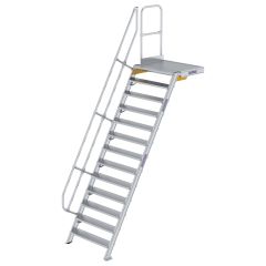 MUNK Treppe mit Plattform 60° inkl. einen Handlauf, 1000mm Stufenbreite, 13 Stufen