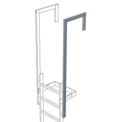 Zarges Ausstiegsholm abgewinkelt Edelstahl 60x25mm