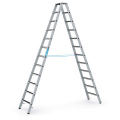 Zarges gebördelte Stufen-Stehleiter R13step-B eloxiert 2x12 Stufen
