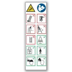 Layher Piktogrammetiketten für Stehleitern 1039, 1043, 1061, 1062, 1064 10er-Pack