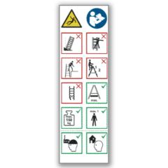 Layher Piktogrammetiketten für Holzstehleitern 1028, 1038, 1053, 1020 10er-Pack