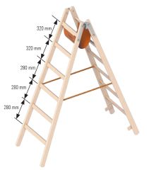 Layher 1053 Holzstehleiter nach Ö-Norm Z1501