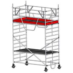 Euroline Gerüst 9514 mit Sicherheitsaufbau 1,50x2,85m Fahrbalken verschiebbar 5,35m AH