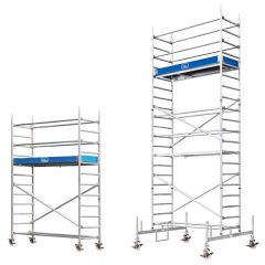 Iller Fahrgerüst mit Fahrbalken 2,20x0,75m und 200mm Rollen spindelbar 8,55m AH