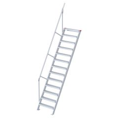 Euroline 510 Treppe 60° 600mm Stufenbreite 13 Stufen Alu gerieft