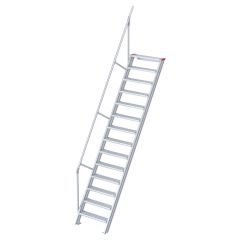 Euroline 510 Treppe 60° 600mm Stufenbreite 14 Stufen Alu gerieft