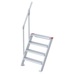 Euroline 510 Treppe 60° 800mm Stufenbreite 4 Stufen Alu gerieft
