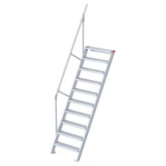 Euroline 510 Treppe 60° 800mm Stufenbreite 10 Stufen Alu gerieft