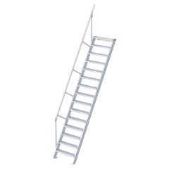 Euroline 510 Treppe 60° 800mm Stufenbreite 15 Stufen Alu gerieft