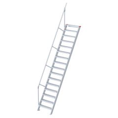 Euroline 510 Treppe 60° 800mm Stufenbreite 16 Stufen Alu gerieft