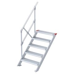 Euroline 510 Treppe 45° 600mm Stufenbreite 5 Stufen Alu gerieft