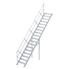 Euroline 510 Treppe 45° 600mm Stufenbreite 18 Stufen Alu gerieft