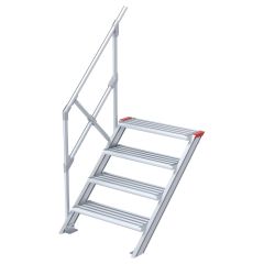 Euroline 510 Treppe 45° 800mm Stufenbreite 4 Stufen Alu gerieft