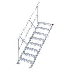 Euroline 510 Treppe 45° 800mm Stufenbreite 8 Stufen Alu gerieft