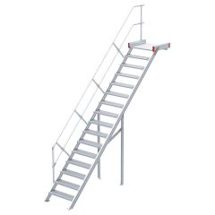 Euroline 511 Podesttreppe 45° 600mm Stufenbreite 16 Stufen