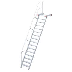 Euroline 511 Podesttreppe 60° 600mm Stufenbreite 16 Stufen Alu gerieft