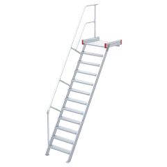 Euroline 511 Podesttreppe 60° 800mm Stufenbreite 12 Stufen Alu gerieft
