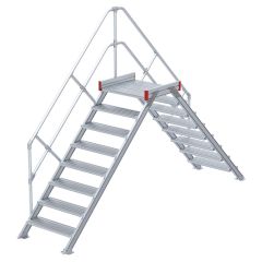 Euroline 512 Übergang 45° 600mm Stufenbreite 2x8 Stufen Alu gerieft