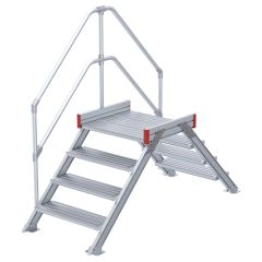 Euroline 512 Übergang 45° 1000mm Stufenbreite 2x4 Stufen Alu gerieft
