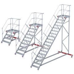 Euroline 513 Wartungsbühne 45° 1000mm Stufenbreite 4 Stufen Stahl Gitterrost