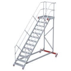 Euroline 513 Wartungsbühne 45° 800mm Stufenbreite 13 Stufen Alu gerieft