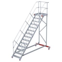 Euroline 513 Wartungsbühne 45° 800mm Stufenbreite 14 Stufen Alu gerieft