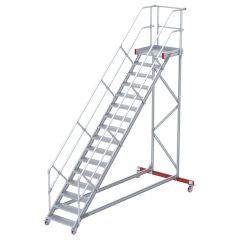 Euroline 513 Wartungsbühne 45° 600mm Stufenbreite 16 Stufen Alu gerieft