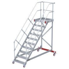 Euroline 513 Wartungsbühne 45° 600mm Stufenbreite 10 Stufen Alu gerieft