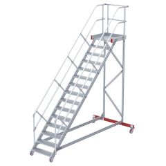 Euroline 513 Wartungsbühne 45° 1000mm Stufenbreite 15 Stufen Alu gerieft