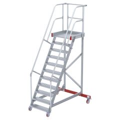Euroline 513 Wartungsbühne 60° 800mm Stufenbreite 10 Stufen Alu gerieft