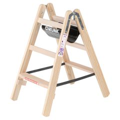MUNK Holz Stufen-Stehleiter 2x3 Stufen