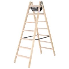 MUNK Holz Stufen-Stehleiter 2x7 Stufen