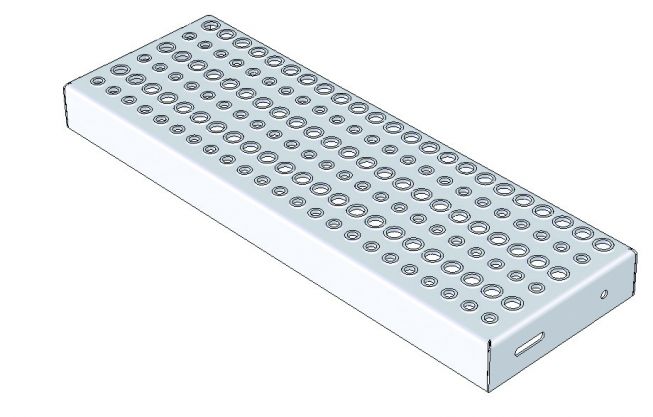 MUNK Treppenstufe Stahl-Lochblech 1000mm Stufenbreite, 225mm Stufentiefe