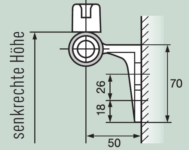 Zarges Leichtmetall-Halter mit Endanschlag rechts