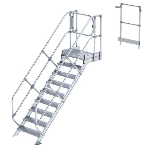 MUNK Treppen-Modul Laufsteganlage Aluminium geriffelt