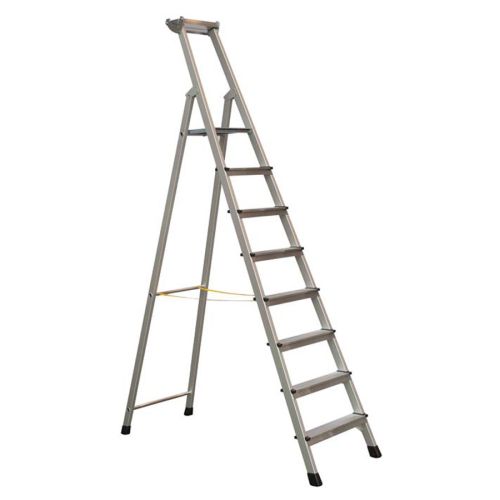 Zarges genietete Stehleiter, eloxiert XLstep S 8 Stufen