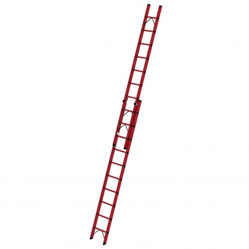 MUNK Vollkunststoff Sprossen-Schiebeleiter 2x10 Sprossen