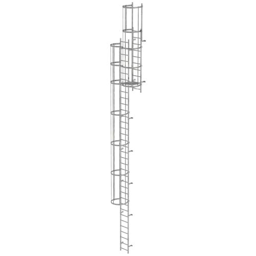 MUNK ortsfeste Steigleitern Aluminium eloxiert, 10,64m SH PG1