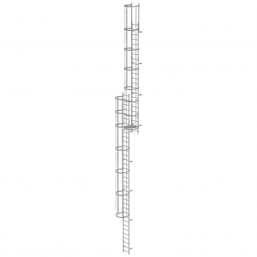 MUNK ortsfeste Steigleitern Aluminium eloxiert, 14,28m SH PG1