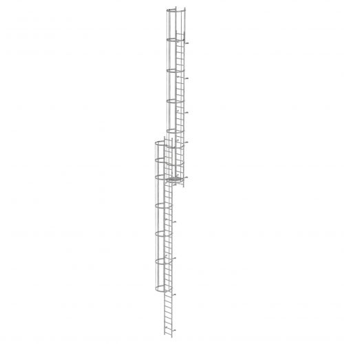 MUNK ortsfeste Steigleitern Aluminium eloxiert, 15,12m SH PG1